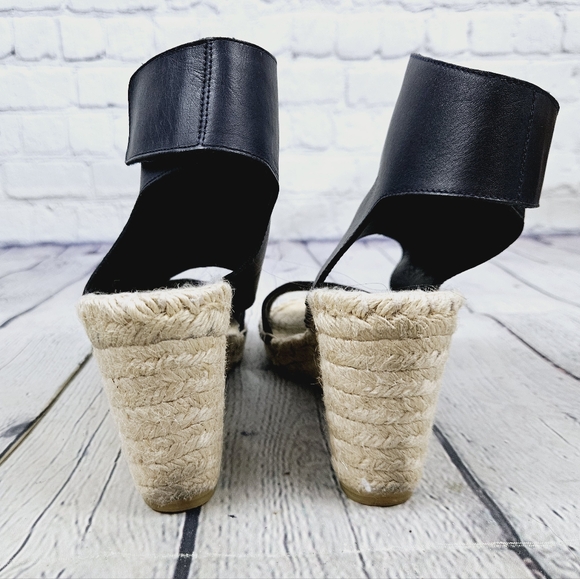 VINCE | Spencer leather open toe espadrille wedge sandals - Picture 7 of 11